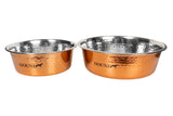 Hound Hammered Antique Copper Finish Pet Bowl