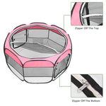 Hobbyzoo Pink 36" Portable Oxford Cloth & Mesh 8 Panel Playpen