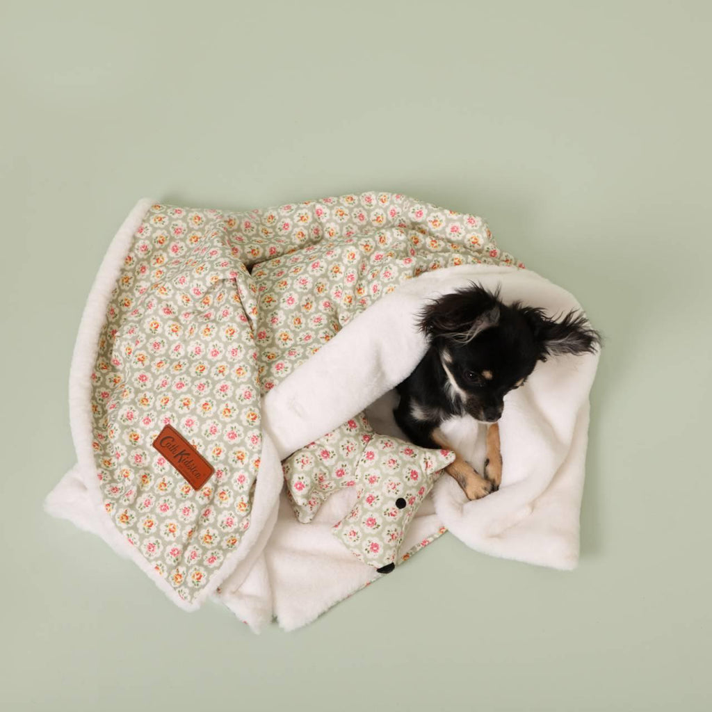 Cath Kidston Cosy Pet Blanket Provence Rose Dark Sage My Pets Me