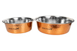 Hound Hammered Antique Copper Finish Pet Bowl